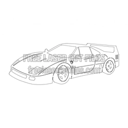 Sports Car Silhouette Laser Cut Template