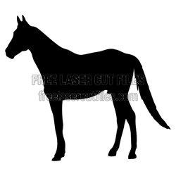 Standing Horse Silhouette Laser Cut File, Ready to Cut