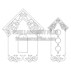 Birdhouse Front Panel Template for Laser Cutting
