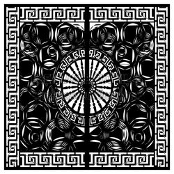 Decorative Geometric Door Screen Pattern for Laser Cutting
