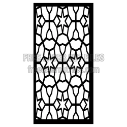 Decorative Geometric Screen Door Panel, Laser Ready Pattern