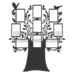 Family Tree Photo Frame Laser Cut Design, Free Download