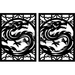 Little Dragon Silhouette Template for Laser Cutting