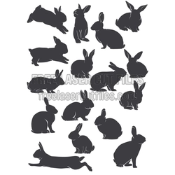 Rabbit Silhouette Cut Template for Laser Cutting
