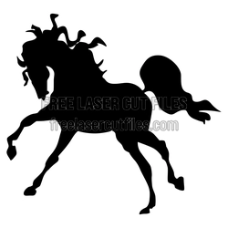 Running Horse Silhouette Laser Cut File, Ready to Cut