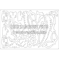 Velociraptor Silhouette Laser Cut Template