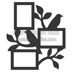 Decorative Triple Photo Frame Laser Cut Design
