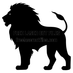 Standing Lion Silhouette Laser Cut File, Ready to Cut