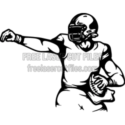 Football Player Silhouette Laser Cut Design, Ready to Cut