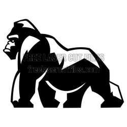 Gorilla Silhouette Wall Decor Laser Cut File