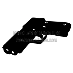 Handgun Silhouette Laser Cut Design, Ready to Cut