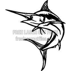 Marlin Fish Laser Cut File, Ready to Cut Ocean Silhouette