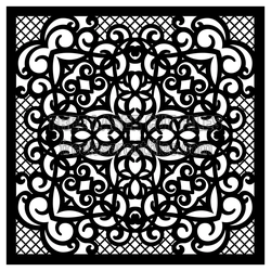 Ornamental Decorative Screen Pattern for Laser Cutting