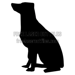 Sitting Dog Silhouette Laser Cut File, Ready to Cut