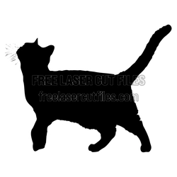 Standing Cat Silhouette Laser Cut File for DIY Decor