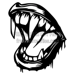 Creepy Vampire Fang Mouth Laser Cut Template