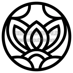 Decorative Lotus Flower Round Sign, Laser Ready Cut File