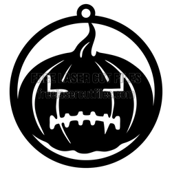 Halloween Pumpkin Ornament with Spooky Face, Ready to Cut