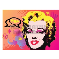 Marilyn Monroe Portrait Stencil Template for Laser Cutting
