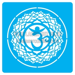 Sacred Om Mandala Stencil Design, Laser Ready File