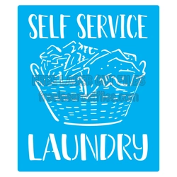 Self Service Laundry Sign Stencil, Ready to Cut