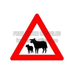 Sheep Crossing Sign Template for Laser Cutting