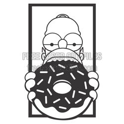 Homer Simpson Donut Laser Cut Template, Ready to Cut