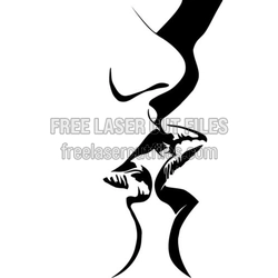 Kiss Stencil Craft Template for Laser Cutting