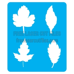 Leaf Stencil Set for Laser Cutting and DIY Crafts