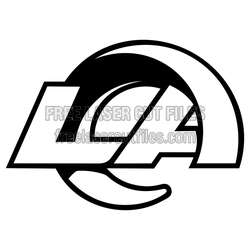 Los Angeles Rams Inspired Football Logo Laser Cut File