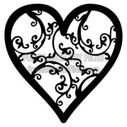 Ornamental Heart Cut File for Valentine Laser Projects