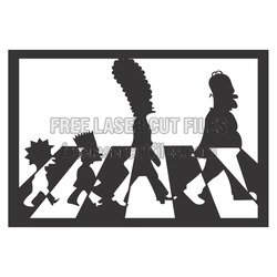 Simpsons Silhouette Family Wall Art Laser Cut File