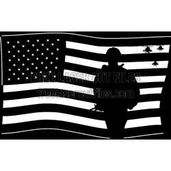 Soldier and Flag Cutting Template for Laser & CNC