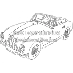Sports Coupe Silhouette Template for Laser Cutting