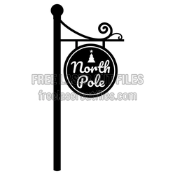 North Pole Christmas Sign Laser Cut File, Ready to Cut