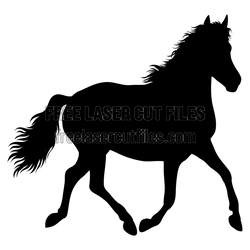 Running Horse Silhouette Laser Cut File, Ready to Cut