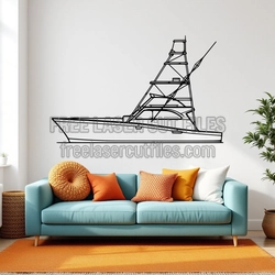 Sportfish 46 Boat Silhouette Laser Cut Wall Decor