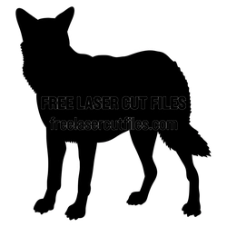 Standing Wolf Silhouette Laser Cut File, Ready to Cut