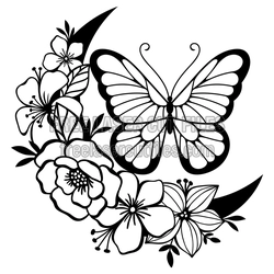 Butterfly Floral Vector Design for Laser Cutting