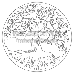 Celtic Tree Round Decorative Laser Cut File