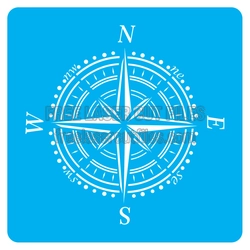 Compass Rose Stencil Design for Laser Cutting