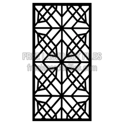 Decorative Geometric Door Panel Pattern, Laser Ready