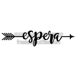 Espera Arrow Sign Free Laser Cut Design for DIY Decor