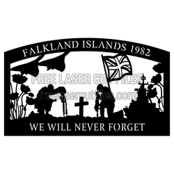 Falkland Islands 1982 Remembrance Laser Cut Memorial Sign
