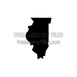 Illinois State Outline Template for Laser Cutting