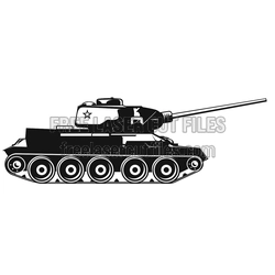 Military Tank Silhouette Template for Laser Cutting