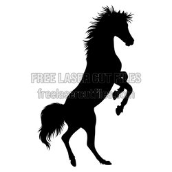 Rearing Horse Silhouette Laser Cut File, Ready to Cut