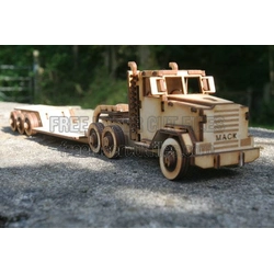Semi Truck Silhouette Template for Laser Cutting
