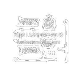 Sleigh Cutout Template for Laser Cutting
