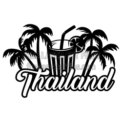 Thailand Cocktail Palm Tree Sign, Ready to Cut Laser File